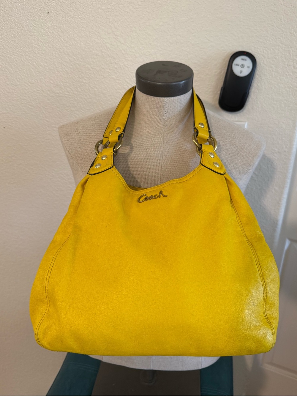Coach Bright Yellow Ashley Leather Hobo